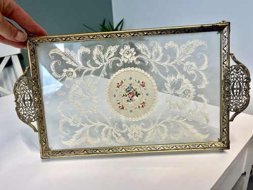 Vintage petit point vanity - point,