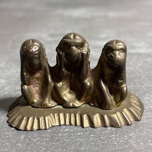 Vintage brass wise monkeys - vintage,