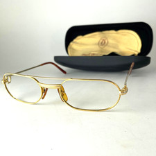 Vintage 80s Cartier Trinity Must Sunglasses gold silver 22K mens Elton John