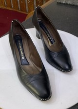 Vintage Peter Kaiser dark navy Blue Black Spot Dot Sole Court Shoes Size 6