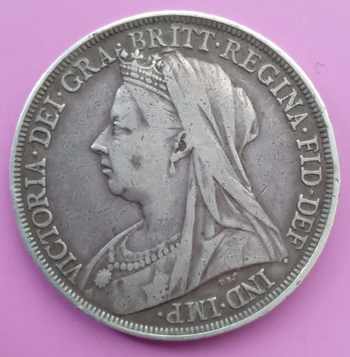 1897 victoria silver crown - silver, (