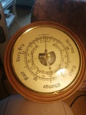 Vintage Wooden Barometer Thermometer.