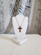 Red Crystal Diamante Cross