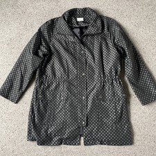 Ladies Lakeland Black Grey Spot Light Weight Showerproof Coat Size 18 VGC