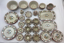 Vintage Winterling West Germany Bavaria Floral Tableware 41 piece set beige red