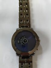 Softech London Jumping Hours Watch. Black Metal Strap And Blue Face. New...