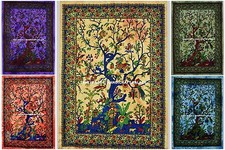 Tree of Life Cotton Tapestry Wall Art Hippie Bohemian Large Wall Hanging Throw