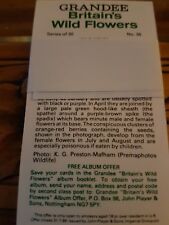 Grandee Cigar Cards BRITAINS WILD FLOWERS - Full set of 30 