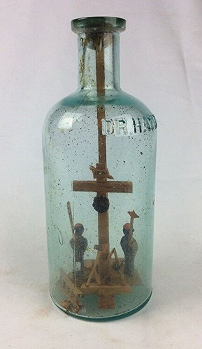 Antique folk art bottle - antique,