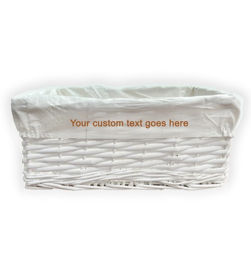 Personalised text white wicker - text,