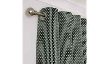 SAVE 60% Habitat Mono Geo Jacquard Eyelet Curtains 168X229cm - Green (2121)