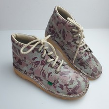 Kickers Kids Kick Hi Roll Camouflage Pink Ankle Boots Size UK3 *Flaw