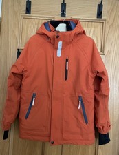Polarn O. Pyret Orange 9-10 Years Waterproof Padded Winter Jacket Fleece Lined