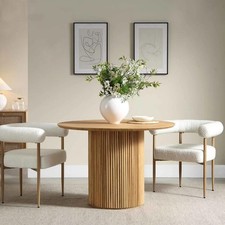 Maru Round Oak Pedestal Dining