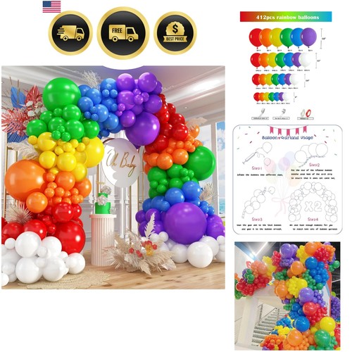 412pcs rainbow balloon - 412pcs, arch