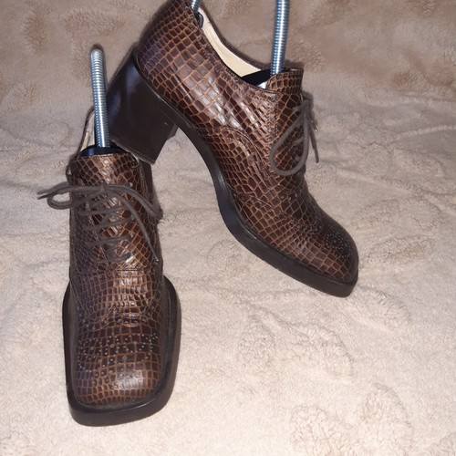 Vtg italian leather brown - italian,