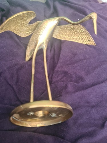 Vintage solid brass crane - vintage,