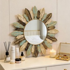 40cm Metal Leaf Wall Mirror