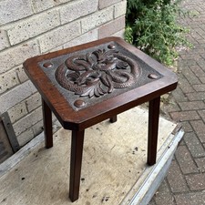 Antique Hand Carved Wooden Table With Dragon / Serpent Design Rare Beautiful 