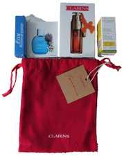 Clarins Little Red Gift Bag plus 3 Sample Products BNWT