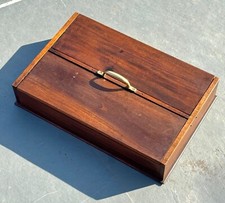 Antique / Vintage Mahogany Lidded Cutlery Box / Tray