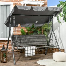 3-Seater Grey Rattan Garden