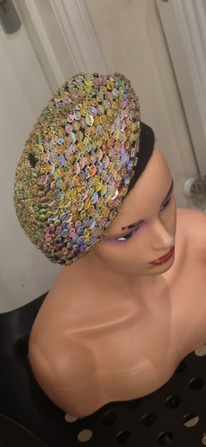 Women black sequins - sequins, beret