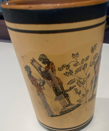 Greek ceramic vase beige - greek, vase,