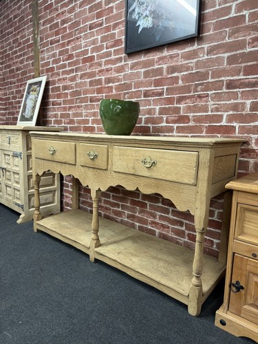 Stripped oak hall table - stripped,