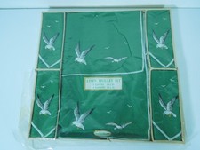 Vintage Linen Trolley Napkin Set Seagulls Irish Linen ~ 2 Cloths 4 Napkins ~ NEW