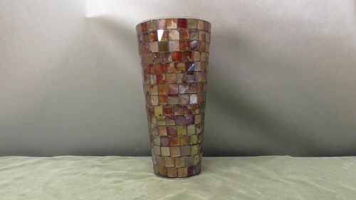 Handmade vase irridesent - , red