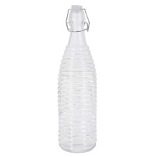 Glass Beverage Water Bottle 1 Litre Vintage Airtight Preserve Fridge Swing Top