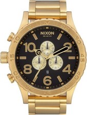 NEW Authentic Nixon 51-30 Chrono Gold & Black Stainless Steel Men Watch A083-510