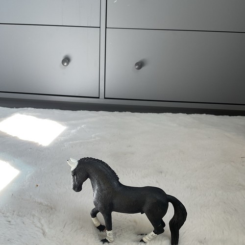 Black plastic horse ornament - plastic,