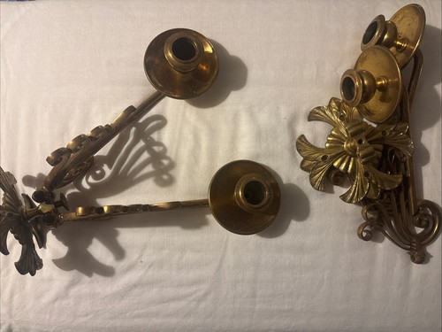 Vintage brass wall - brass, candle