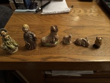 Wade Ceramic Figures Set Of 7- Three Large Four Small