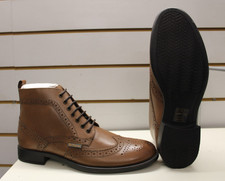 Men's Ben Sherman Boots Tan Burnished Leather Laced Brogue  UK 8 EU 42