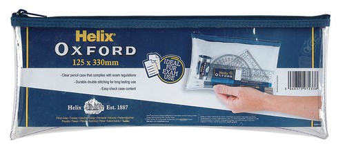 Helix clear pencil case - pencil, exam