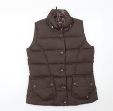 Joules Women’s Brown Puffer Waistcoat Size 12 Quilted Down Gilet