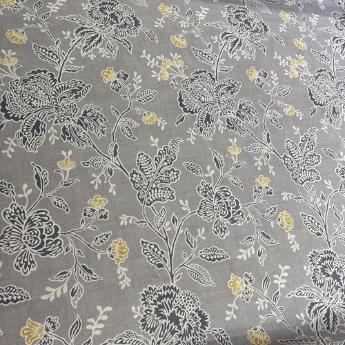 Floral polyester fabric grey - polyester,