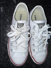 Junior White leather converse size 1