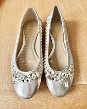 Dune Head over Heels Hazza Gold Woven Ballet pumps Flat Shoes  UK 5 eu 38 