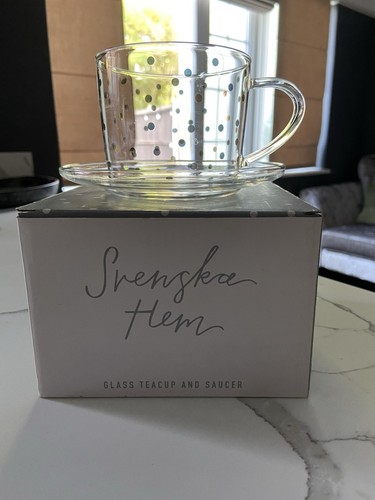 Kikki glass cup saucer - kikki,