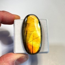 Labradorite Autumn Gold Oval 48x25x6mm x 1 loose Cabochon Gemstone LAB061