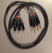 4 Way XLR to Jack Loom 2m - Black & Gold Connectors - Very High Quality 