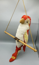 Vintage Merrythought Macaw Parrot With Original Perch Soft Plush Toy Red 12"