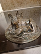 Decorative Bronze Style Mother And Baby Deer Figurine
