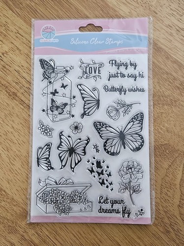 Butterfly clear stamps card - clear,