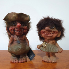 Pair Couple Ny Form Vintage Troll No 117 & No 115 Norwegian Scandinavian Folk