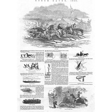 EPSOM RACES The Derby Caricatures - Antique Print 1849